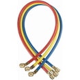 thumbnail image 1 of 48 Inch Manifold Hose Set Red Yellow Blue 1/4 Inch Female Brass Rubber Heavy Duty HVAC, 1 of 1