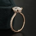 thumbnail image 3 of solitaire jewels 2.5CT Oval Moissanite Hidden Halo Engagement Ring For Women, 18K Rose Gold, 3 of 6