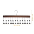 thumbnail image 5 of NIYANGLE 1Pcs Hanger With Clips Wooden Rectangular Dark Brown For Jeans And Trousers Space Saving Closet Organizer, 5 of 8