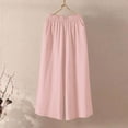 thumbnail image 5 of Olyvenn Capri Pants for Women Cotton Lined Wide Leg Summer Pants Drawstring Elastic Waist Trendy Capris Trousers with Pockets Pink M, 5 of 8