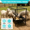 thumbnail image 3 of 2 in 1 Pasture Hay Feeder 70 Gallon, Heavy Duty Metal Livestock Feeder Rack with 25 Gallon Feed Pan, Goat Feeder, 2-in-1 Livestock Feeder for Rural Farms, Ranch Pastures, Animal Yards, 3 of 8