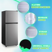 TACOOL 5.0 Cu.ft Small Refrigerator Mini Fridge for Bedroom Drink Holder Large Capacity Suit for Home, Apartment, Office SILVER