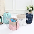 thumbnail image 1 of Travel Bag Round Cylinder Cosmetic Bag Pull Rope Bag Oxfords Cloth Travel Storage Bag Pack Up Instantly Easy to Clean, 1 of 8