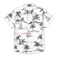thumbnail image 4 of HOWPAY Mens Shirts Short Sleeve Button down Summer Tropical Floral Holiday Beach Tops Stretch Casual Regular Fit Oversized Comfy Shirts White M, 4 of 6