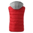 thumbnail image 4 of Jacket Women Lightweight Hooded Oversized Sleeveless Zip Water Packable Jackets Warm Winter Vest Coat Coats for Women Red M, 4 of 4