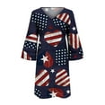 thumbnail image 4 of EGNMCR 4th of July Womens Dresses Plus Size Fashion Independence Day Printed Long Sleeve Maxi Dress Long Dress Summer Sale Clearance, 4 of 5