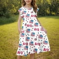 thumbnail image 6 of Delliss Girls Dress Flared Sleeve Ruffle Hem A-Line Sundress Casual Dresses 6-15 Years, 6 of 7