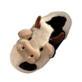 thumbnail image 2 of Pantufs de invierno, pantufs de casa para mujer de dibujos animados de felpa cómodas antideslizantes para mujer zapatos cálidos para el hogar para 36-37 Hugo Zapatilla cálida, 2 of 10