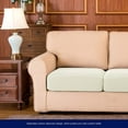 thumbnail image 6 of Subrtex Cushion Covers Separate Seat Stretch Textured Grid (3PCS, Ivory), 6 of 7