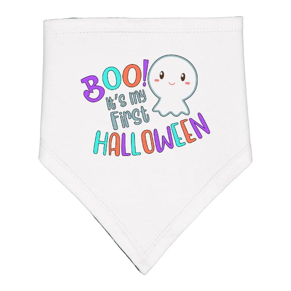 Inktastic Boo It's My First Halloween Cute Ghost Baby Bandana Bib