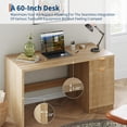 thumbnail image 5 of Garvee 60" Executive Desk with Storage, Modern Home Office Desk with Drawer & Cabinet, Wood Fluted Computer Desk for Study, Conference Table, Living Room, Bedroom, 5 of 9