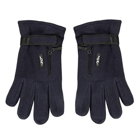 Peach Couture Mens Weatherproof Fleece Insulated Winter Snow Ski Gloves Navy