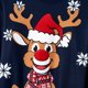 thumbnail image 4 of Camisetas navideñas a juego para toda la familia con dibujos de renos y copos de nieve, fondo y mangas largas, 4 of 5