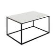 thumbnail image 1 of Brewed Modern Rectangular Coffee Table with White Marble Top and Matte Black Metal Frame – 37" Living Room Center Table, Durable & Easy‑to‑Clean Surface, 1 of 1