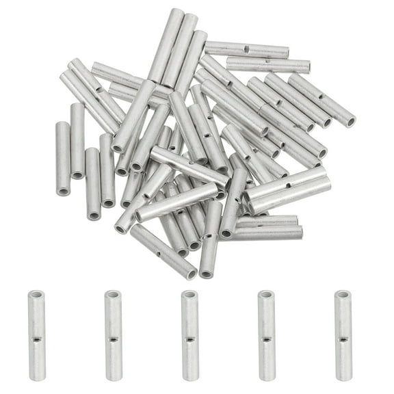 100 Pcs Non Insulated Butt Connectors 26-22AWG Wire Connector BN0.5 for Electrical Wire Crimp Ferrule Terminals