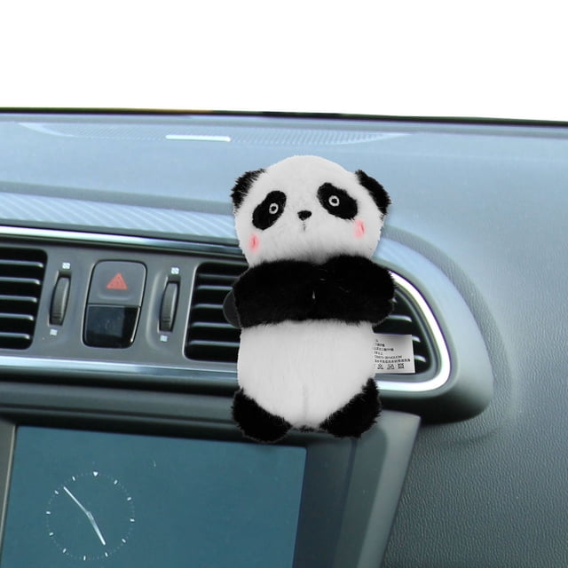 RUNROTOO Adorable Plush Panda Car Interior Decor Soft Plush Wiper Grip Cover Unique Car Accessory