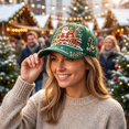 thumbnail image 6 of Green Ajustable Christmas Baseball Hat for Adults, Colorful Xmas Embroidered Novelty Cozy Twill Cotton Cap, Funny Christmas Gifts, 6 of 6