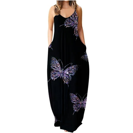 

Red Dresses for Women White Dress Women Fashion Sling Mid-waist V-neck Sleeveless Stripe Printing Slim Beach Long Dress Savings Clearance Dresses for Women Sequin Dress for Women Black L