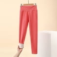 thumbnail image 4 of Bibifish Womens Leggings Slim Fit Leggings Elastic Waist Thermal Leggings Soft Fabric Stretchy Casual Winter Daily Wear Comfortable Leggings, 4 of 5