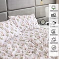 thumbnail image 4 of RUVANTI 100% Cotton Sheets – Queen Size Percale Bedding, Cooling & Breathable Floral Design, Durable with a Crisp, Soft & Comfortable Feel, 16" Deep Pocket, 4-Piece Set, Floral Bliss, 4 of 8