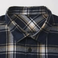 thumbnail image 4 of Flannel Shirt for Men Long Sleeve Button Lapel Tops Casual Comfortable Soft Mens Plaid Shirts Navy XXXL, 4 of 7