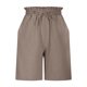thumbnail image 4 of Karight Women's Linen Summer Shorts Casual Bermuda Wide Leg Mid Length High Waisted Drawstring Short with Pocket, 4 of 8