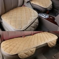 thumbnail image 2 of Eagle 3 pcs 1Rear+2Front Car Universal Seat Cover Breathable Plush Pad Chair Cushion Set for Vehicle Home Office Universal Beige, 2 of 11