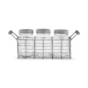 Weddingstar Vintage Inspired Mason Jar Set In Wire Holder