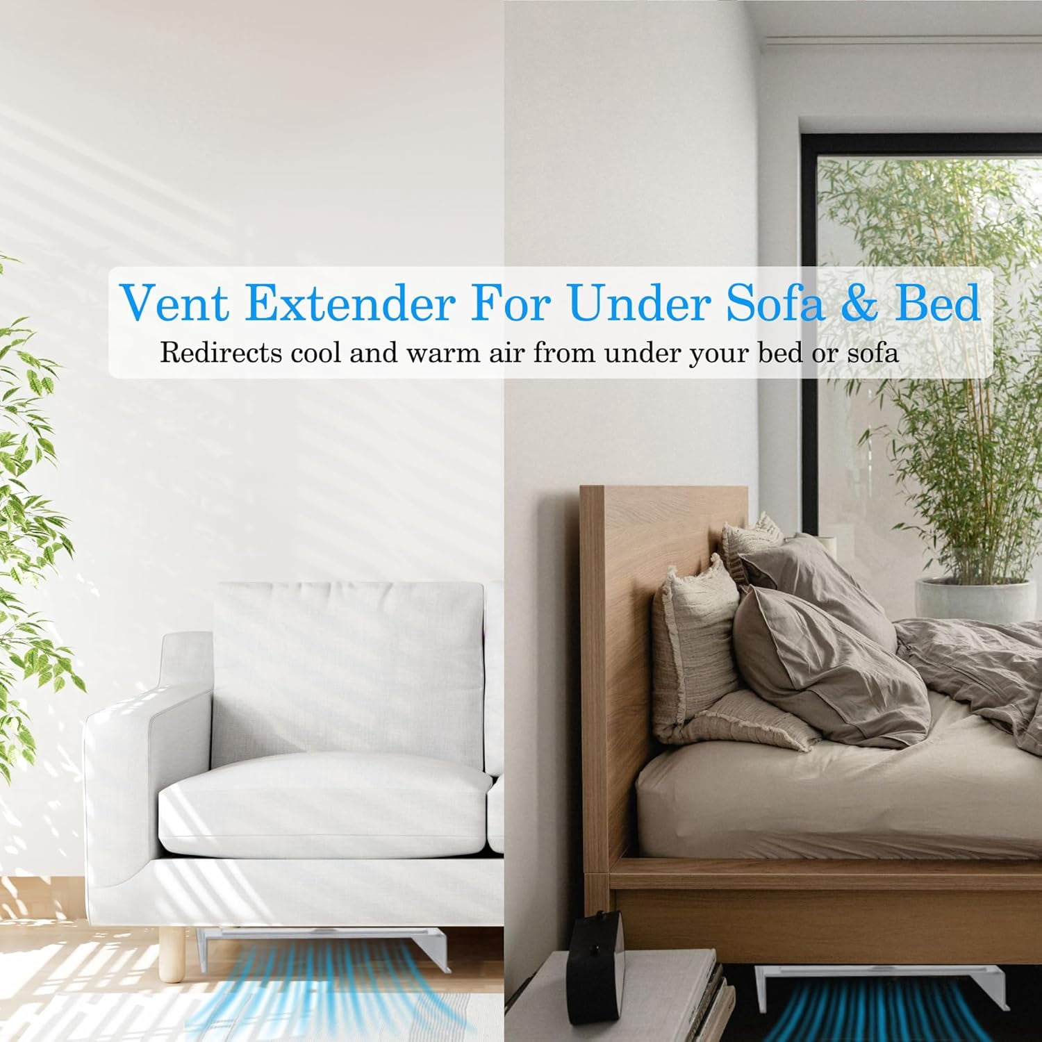 Air Vent Extender for Under Furniture Floor Vent Deflector for Floor Register Up to 12" Wide, Extends from 17"-33" (1 pack)