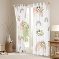 thumbnail image 3 of Rainbow Curtains Boho Curtains & Drapes Floral Rainbow Cartoon Style 30%-50% Blackout Curtains 38Wx54L , Girly Kawaii Window Treatments for Bedroom Living Room, 3 of 5