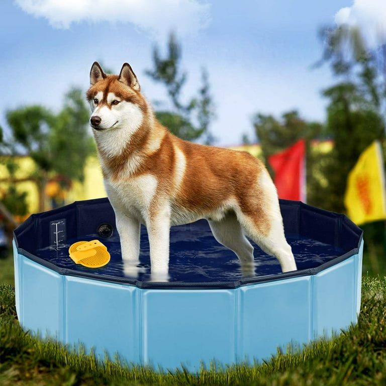 Dog Paddling Pool 80x20CM PVC Dog Pool Doggy Pool Foldable Bathtub Pool