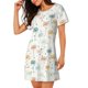 thumbnail image 2 of Fotbe Dandelion Bata de Dormir para Mujer con Estampado, Camisón de Algodón de Manga Corta, Ropa de Dormir Casual, 2 of 6