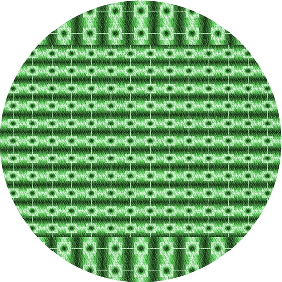 Ahgly Company Machine Washable Indoor Round Transitional Green Area Rugs, 6' Round