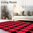 thumbnail image 2 of ODIKA 5'x7' Machine Washable Non-Slip Area Rug, Yuletide Checkered Celebration Flooring Embellishment High Traffic Rug, Red, 622345, 2 of 7