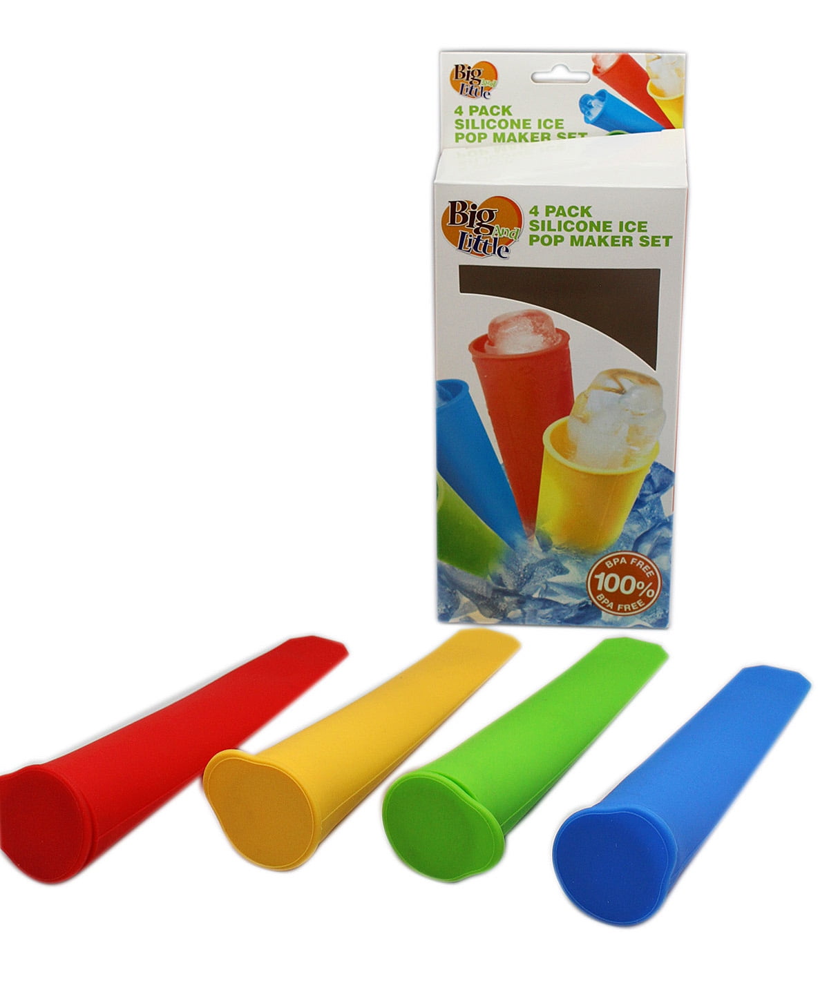 Assorted Colors Popsicle Molds CHICHIC Silicone Ice Pop Maker Set 4 Pack 
