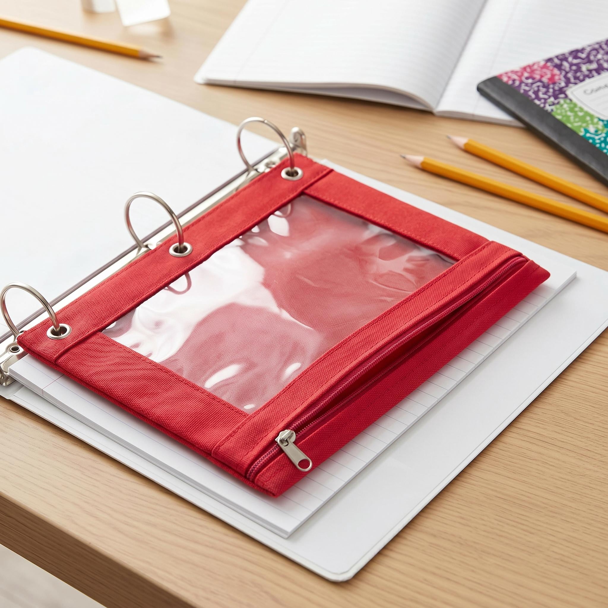 Pen+Gear Red Solid Binder Pouch