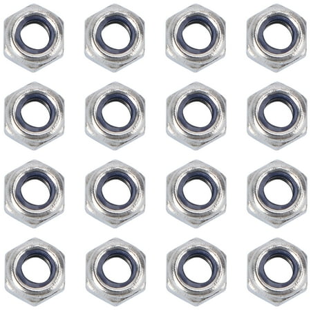 

100pcs Lock Nut Stainless Steel Finish Hex 304 Stainless Steel with Nylon Insert