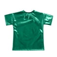 thumbnail image 4 of TiaoBug Kids Girls Shiny Metallic Short Sleeve T-Shirts Hip Hop Jazz Sports Dance Tops Green 7-8, 4 of 5