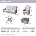 thumbnail image 2 of Vcatnet 5 Pieces Outdoor Patio Furniture All Weather Wicker High-Back Conversation Set with Rocking Swivel Chairs and Solar Lamp Coffee Table,Gray, 2 of 9