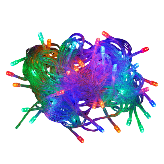 Elegani 100 LED String Multi Color Lights with Flexible Clear Wire – 33ft