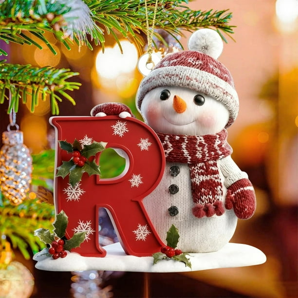 Adornos navideños, adornos navideños, regalos navideños, 26 letras, decoración para árbol de Navidad, colgante, adornos para árbol de Navidad, adornos navideños DIY, decoración navideña, decoración co