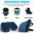 thumbnail image 2 of FORTEM Office Chair Cushion and Back Support for Office Chair, Lumbar Support Pillow, Memory Foam, Non Slip Sitting and Back Rest for Gaming, Car Seat Cushion, Chair Pad, 2 of 9