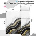 thumbnail image 5 of Black and Gold Marble Pattern Teens Toddler Nap Mat with Pillow, Sleeping Mat Bag for Preschool Daycare 60"x20", 5 of 6