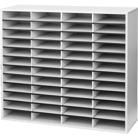 - Fellowes, FEL25081, Literature Organizer - 48 Compartment Sorter, Dove Gray, 1 Each, Dove Gray