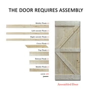 CALHOME 36 in. x 84 in. Unfinished Knotty Pine K Shape Sliding Interior Barn Door Slab