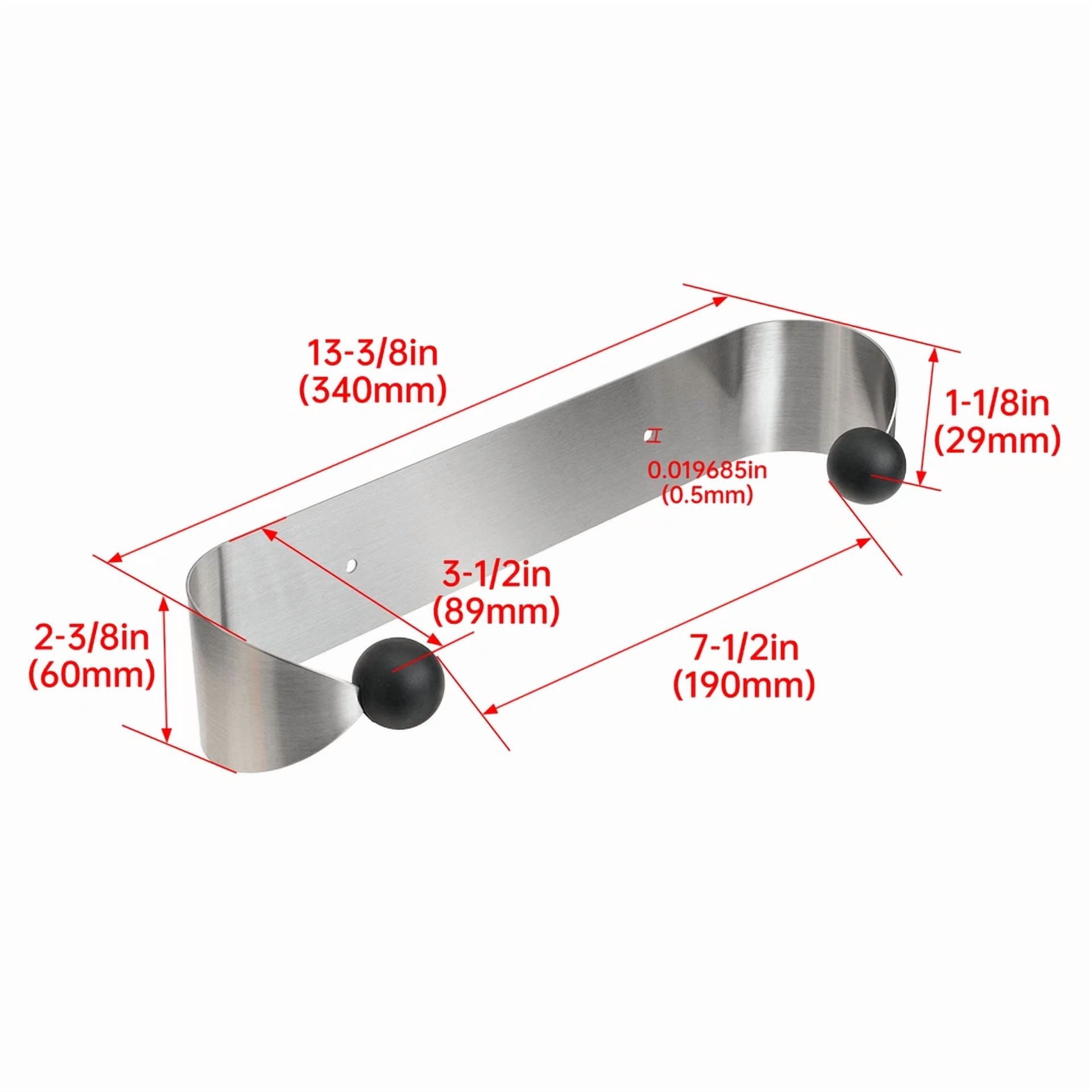 Paper Towel Holder Under Cabinet Wall Mount Steel Rack Kitchen Stainless Steel