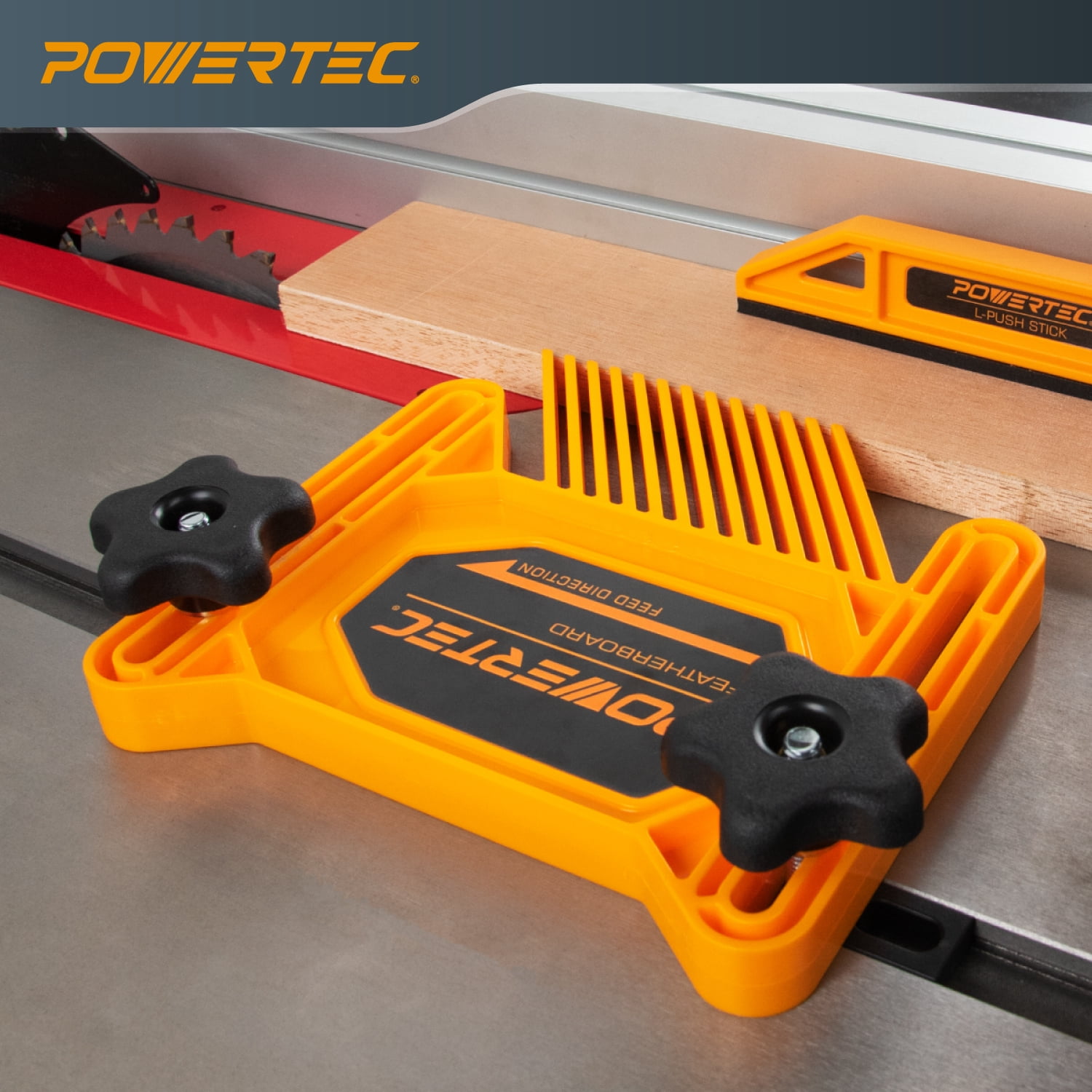 POWERTEC 4PK Featherboards for Table Saw, Router Table, Router Fence and Band Saw. Woodworking Tools & Accessories To Reduce Kickback and Increase Safety, 72027
