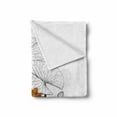 thumbnail image 2 of Flower Soft Flannel Fleece Throw Blanket, Water Lily with Orange Flower and Monochrome Leaves Pattern, Cozy Plush for Indoor and Outdoor Use, 60" x 80", Orange Black and White, by Ambesonne, 2 of 6