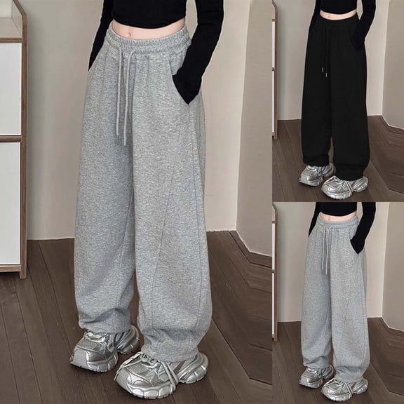 CAIXIA Teen Girls Pants Wide Leg High Waist Sweatpants with Pockets Athletic Pants Back To School Boys Fashion Girls Clothes