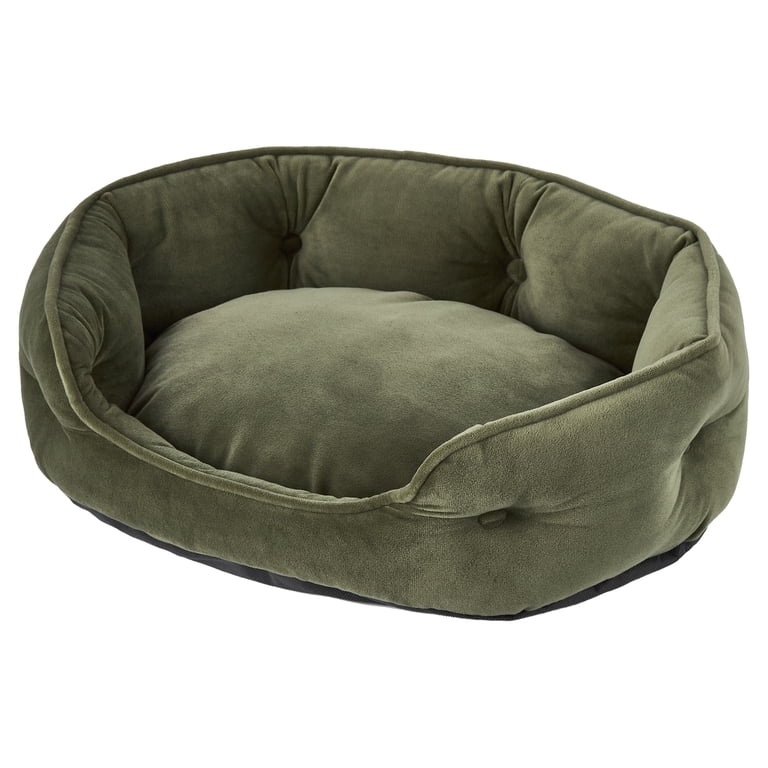 Vibrant Life Small Velvet Tufted Cuddler Pet Bed, Green photo 7